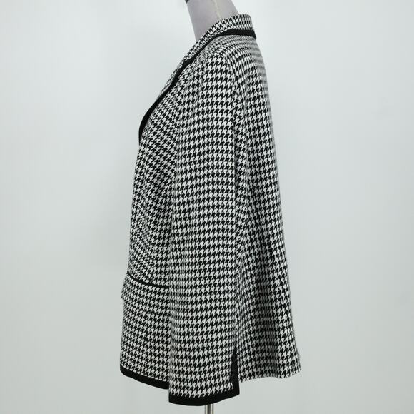 Kasper Jacket Plus Size 24W White Black Houndstooth Lined Blazer Pockets Career - Picture 14 of 15